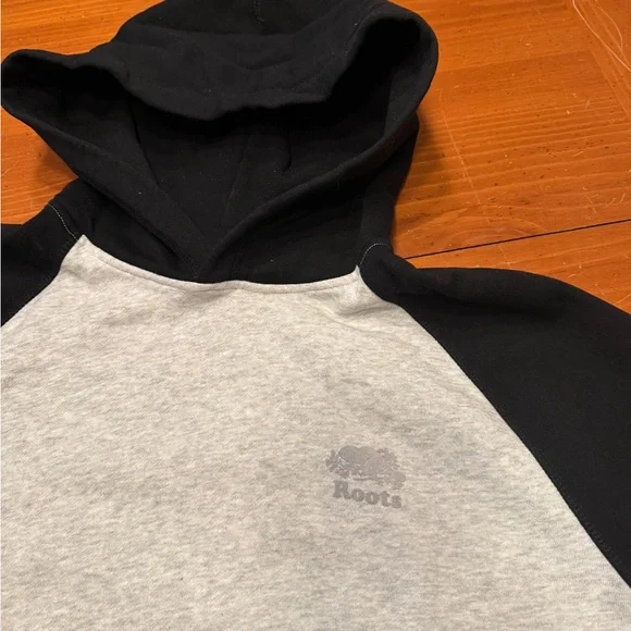 Roots Black and Gray Raglan Hoodie - Picture 2 of 6
